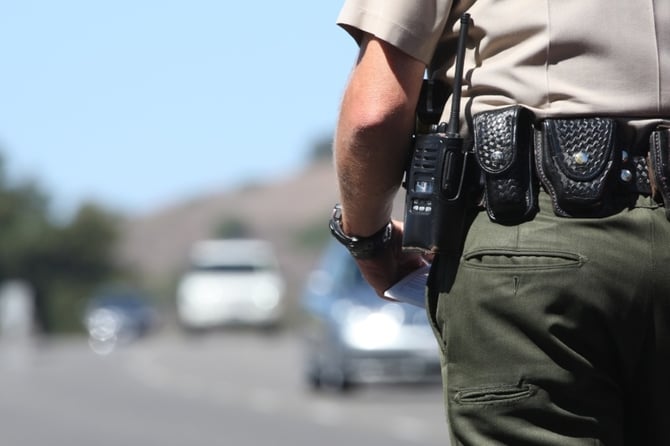 Police officer on duty.