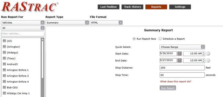 fleet management reports